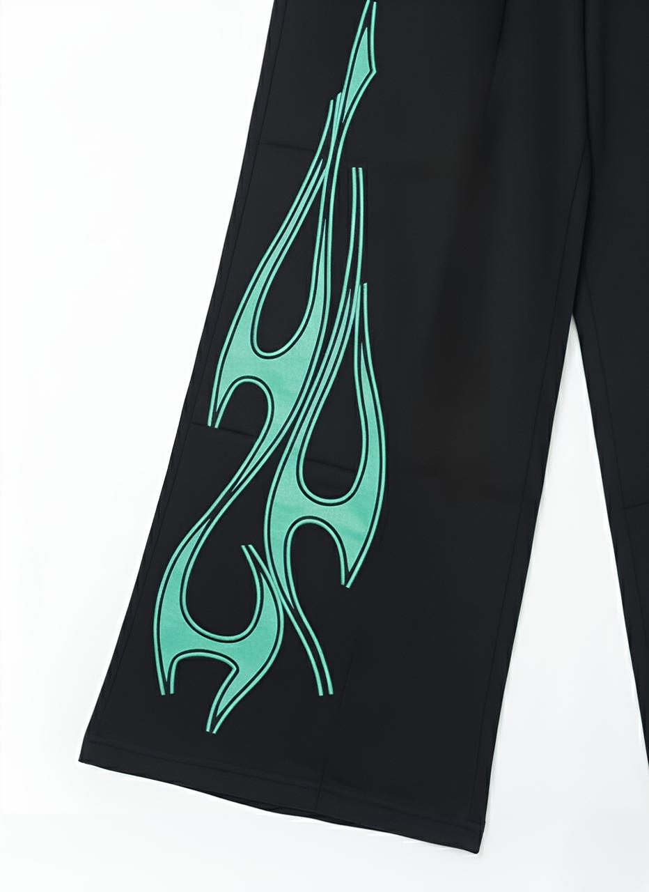 DUOIR Wide-Leg Flame Pants