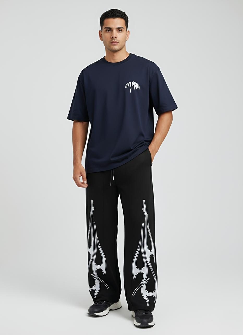 DUOIR Wide-Leg Flame Pants