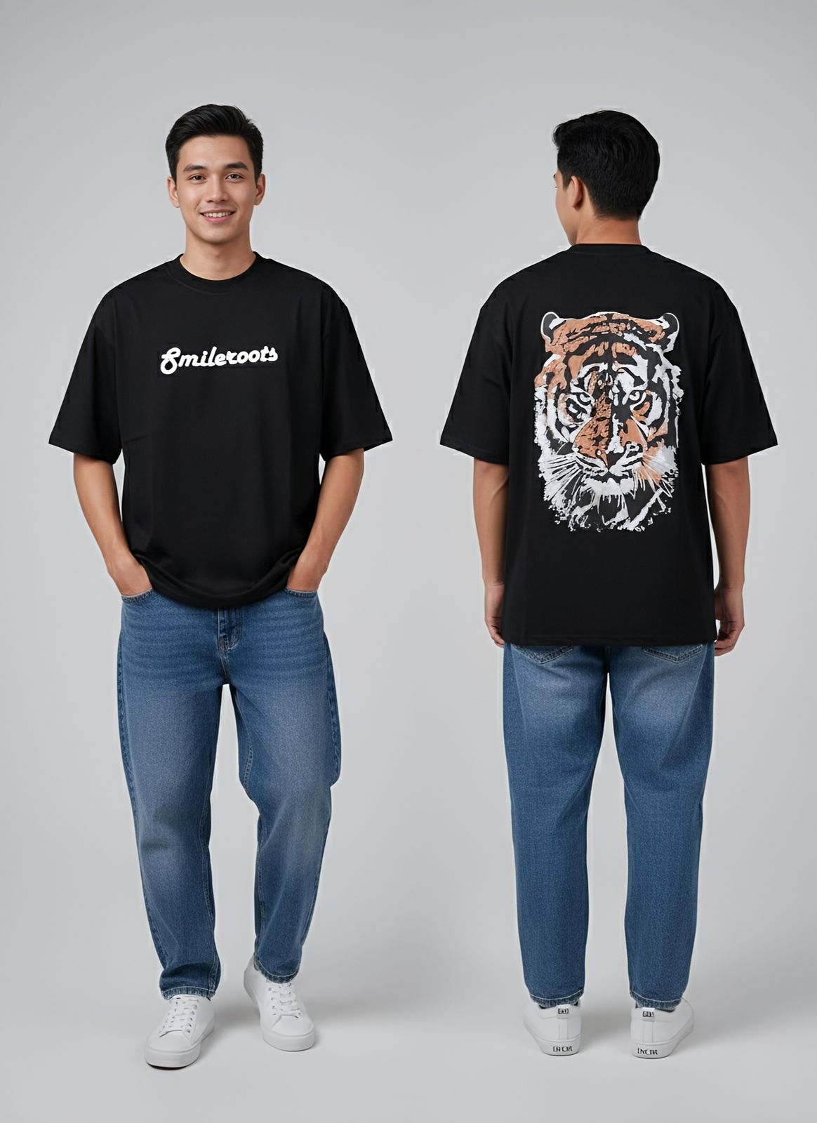 DUOIR~Smileroots Tiger Oversized Tee