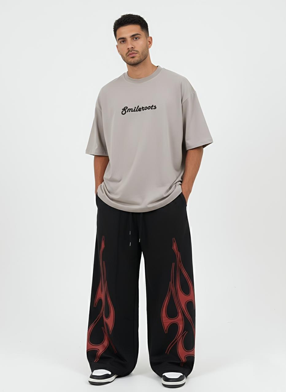 DUOIR Wide-Leg Flame Pants
