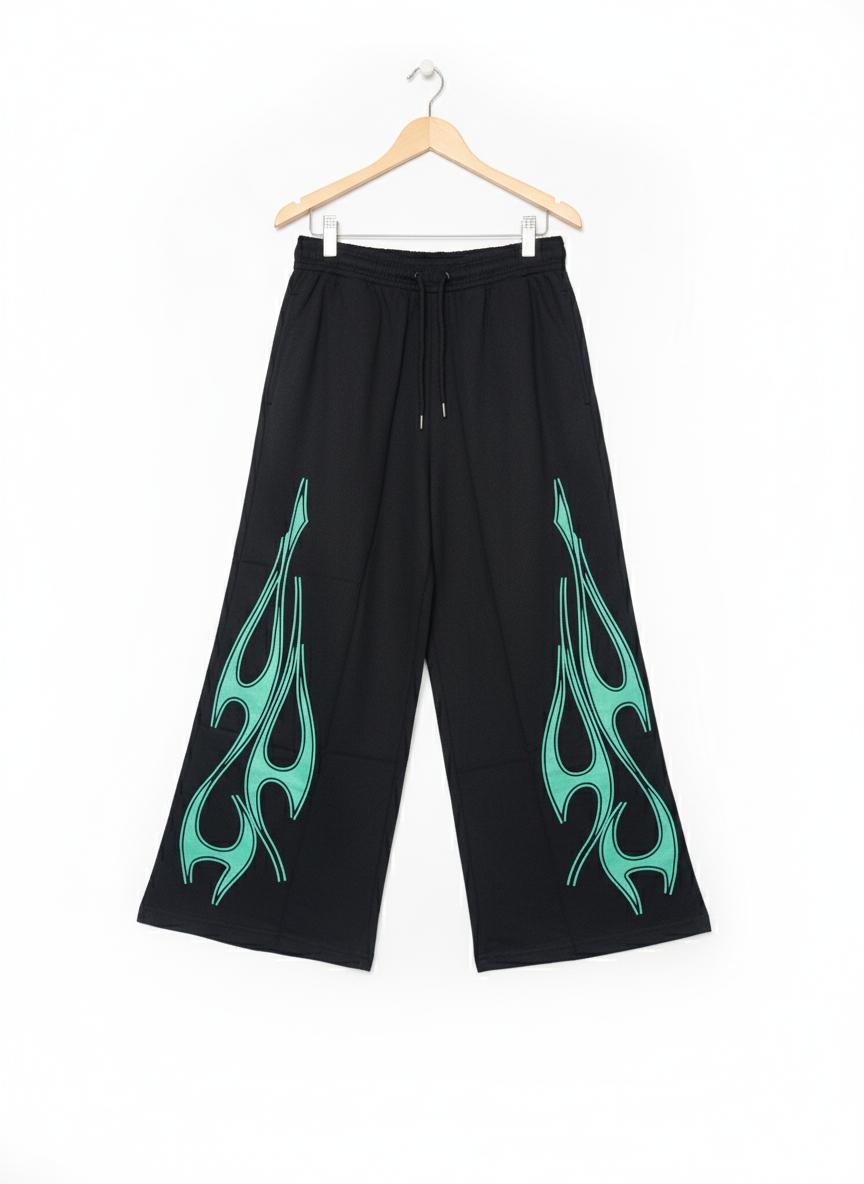 DUOIR Wide-Leg Flame Pants