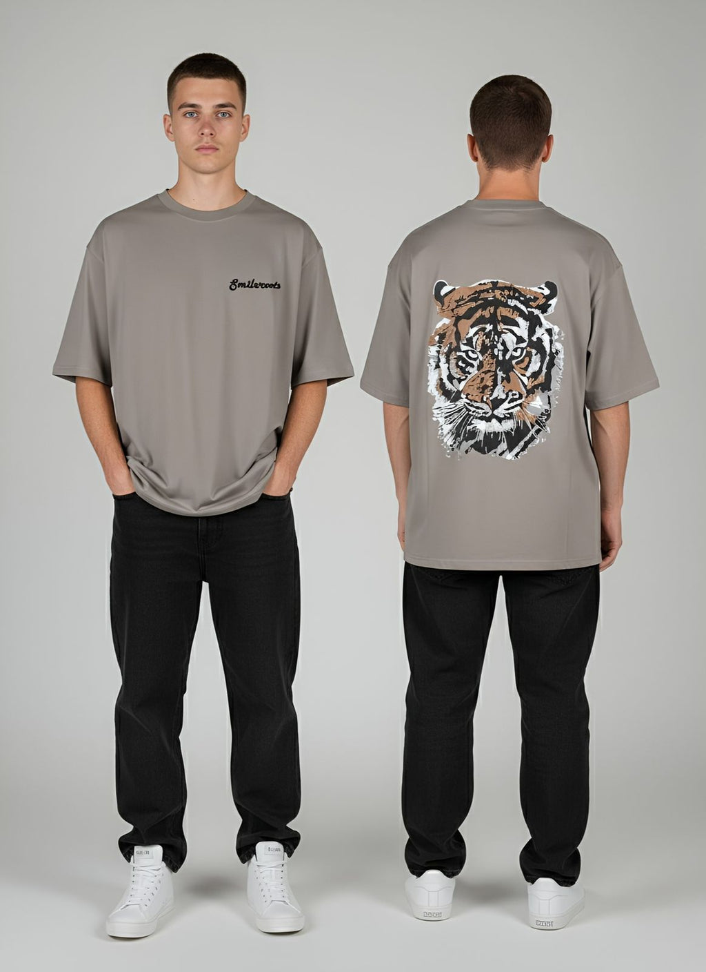 DUOIR~Smileroots Tiger Oversized Tee