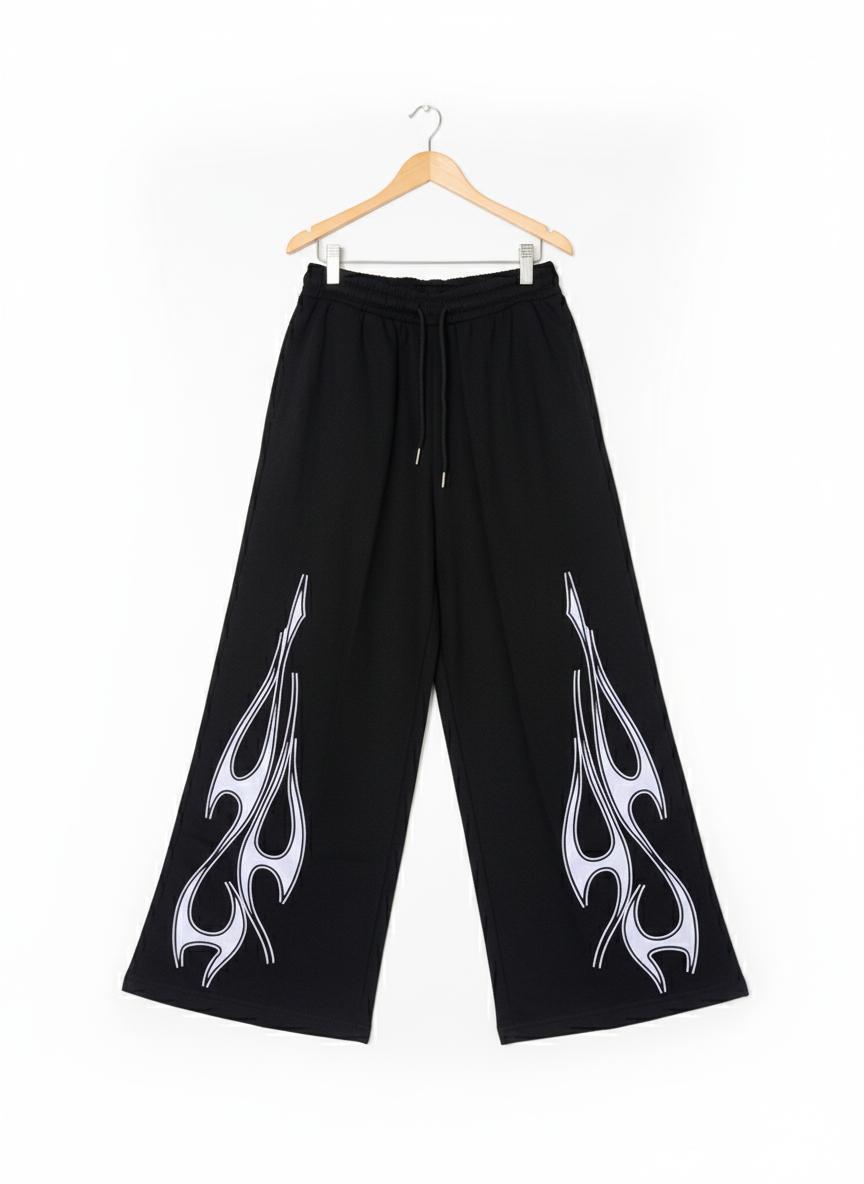 DUOIR Wide-Leg Flame Pants